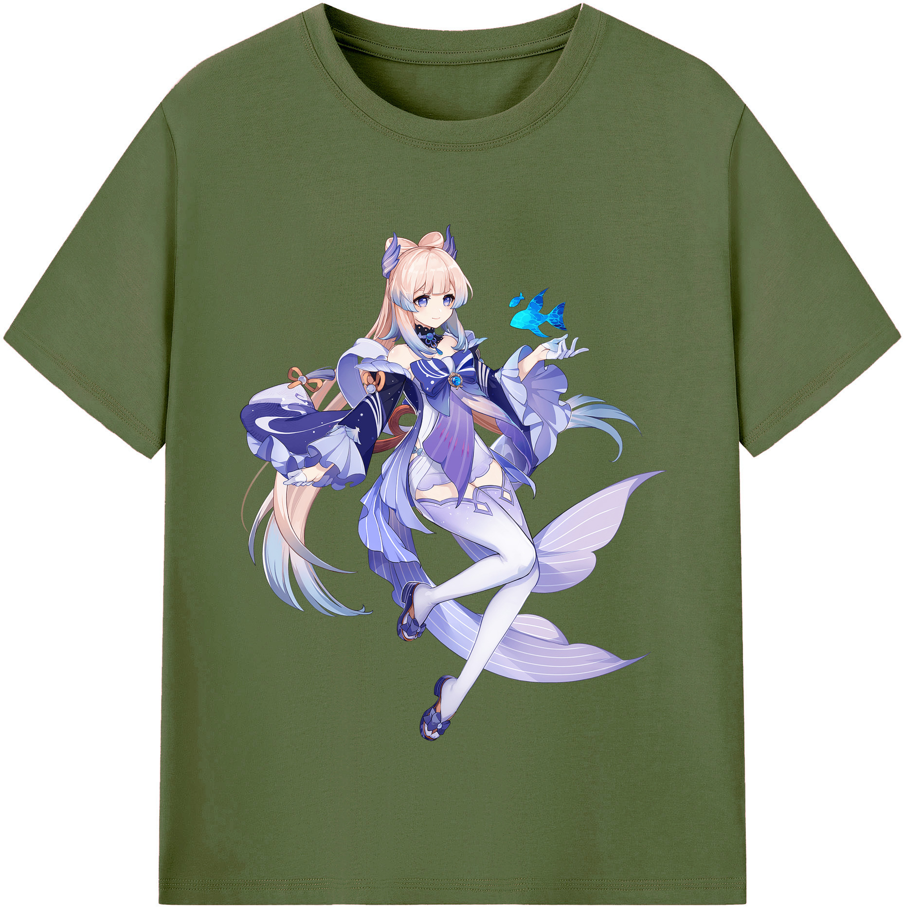 げんし神 珊瑚宮心海 サンゴノミヤ・ココミ genshin Sangonomiya Kokomi 綿100％半袖Tシャツ（フロントプリント）